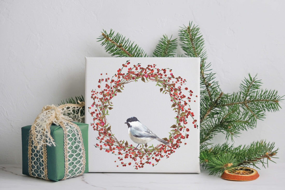 Wreath and Bird Sign with IOD Christmas Valley Transfer