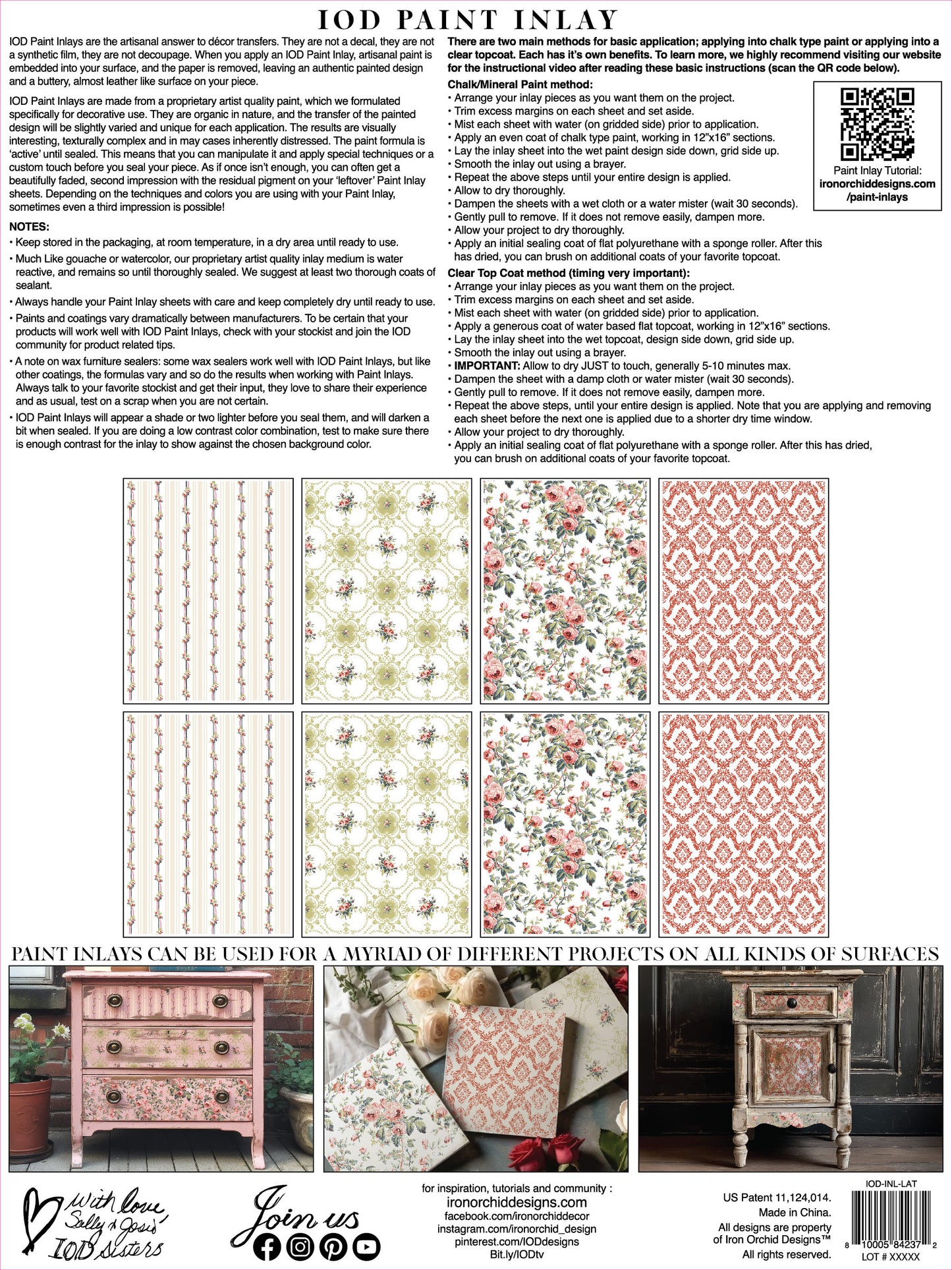 Lattice Rose IOD Paint Inlay 12x16 Pad™