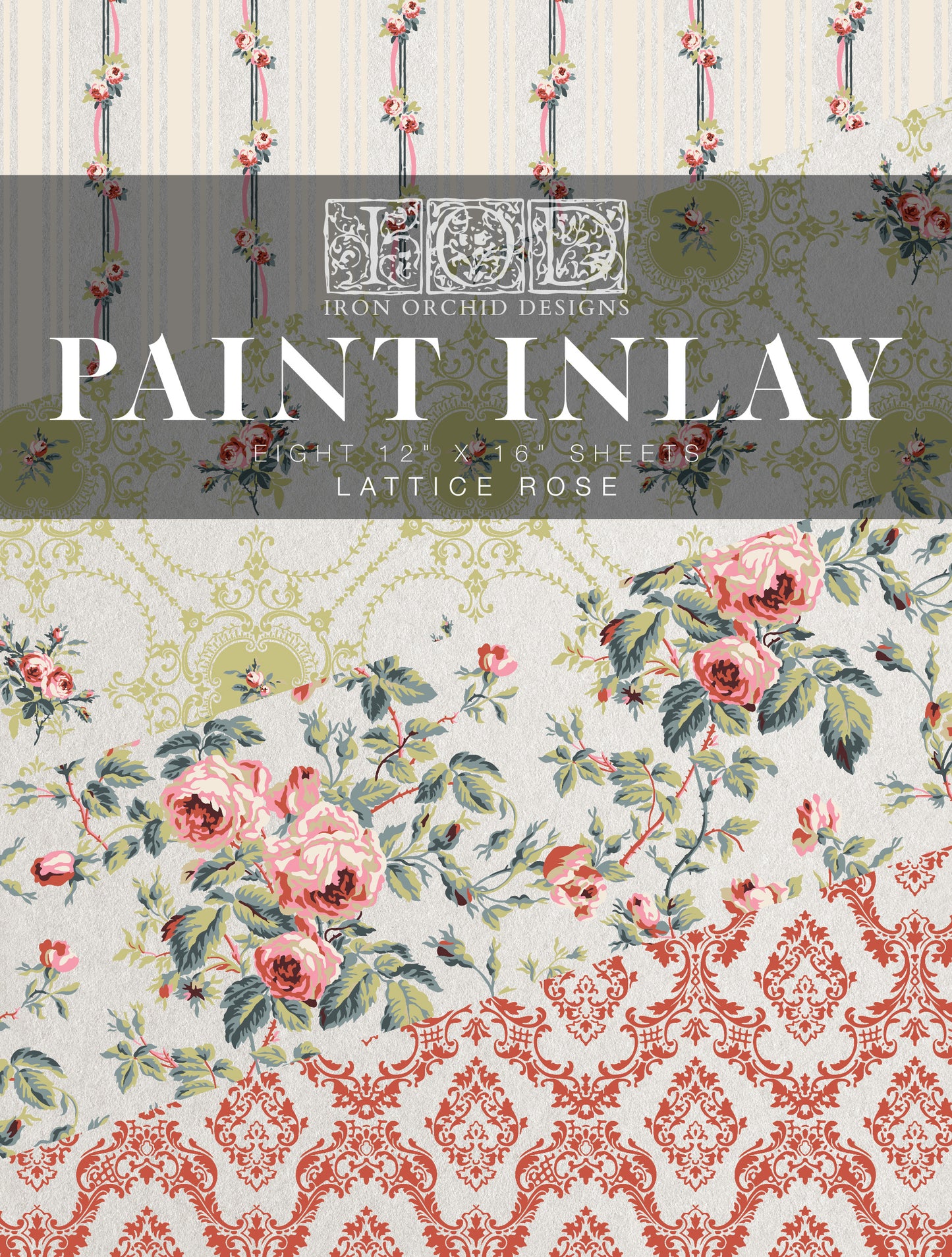 Lattice Rose IOD Paint Inlay 12x16 Pad™