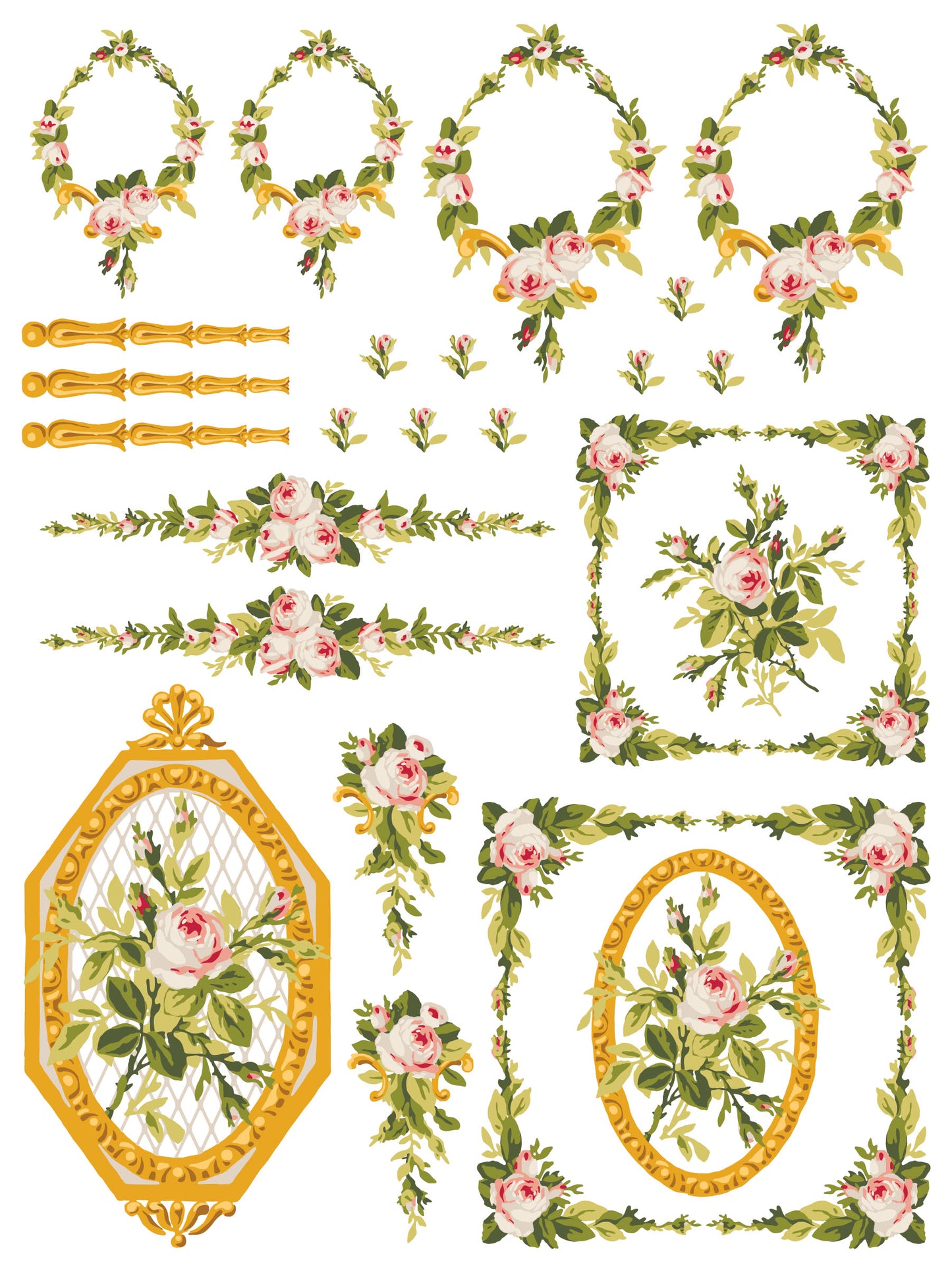 Petite Fleur Pink IOD Paint Inlay 12x16 Pad™