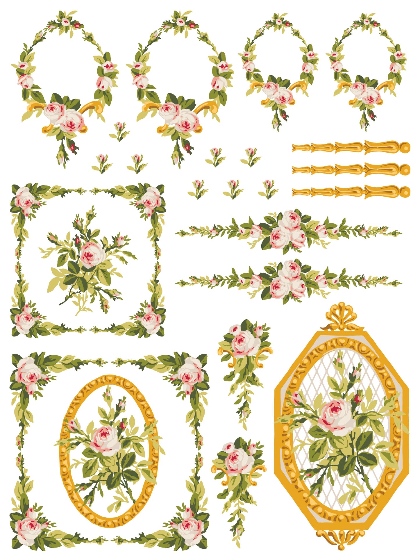 Petite Fleur Pink IOD Paint Inlay 12x16 Pad™