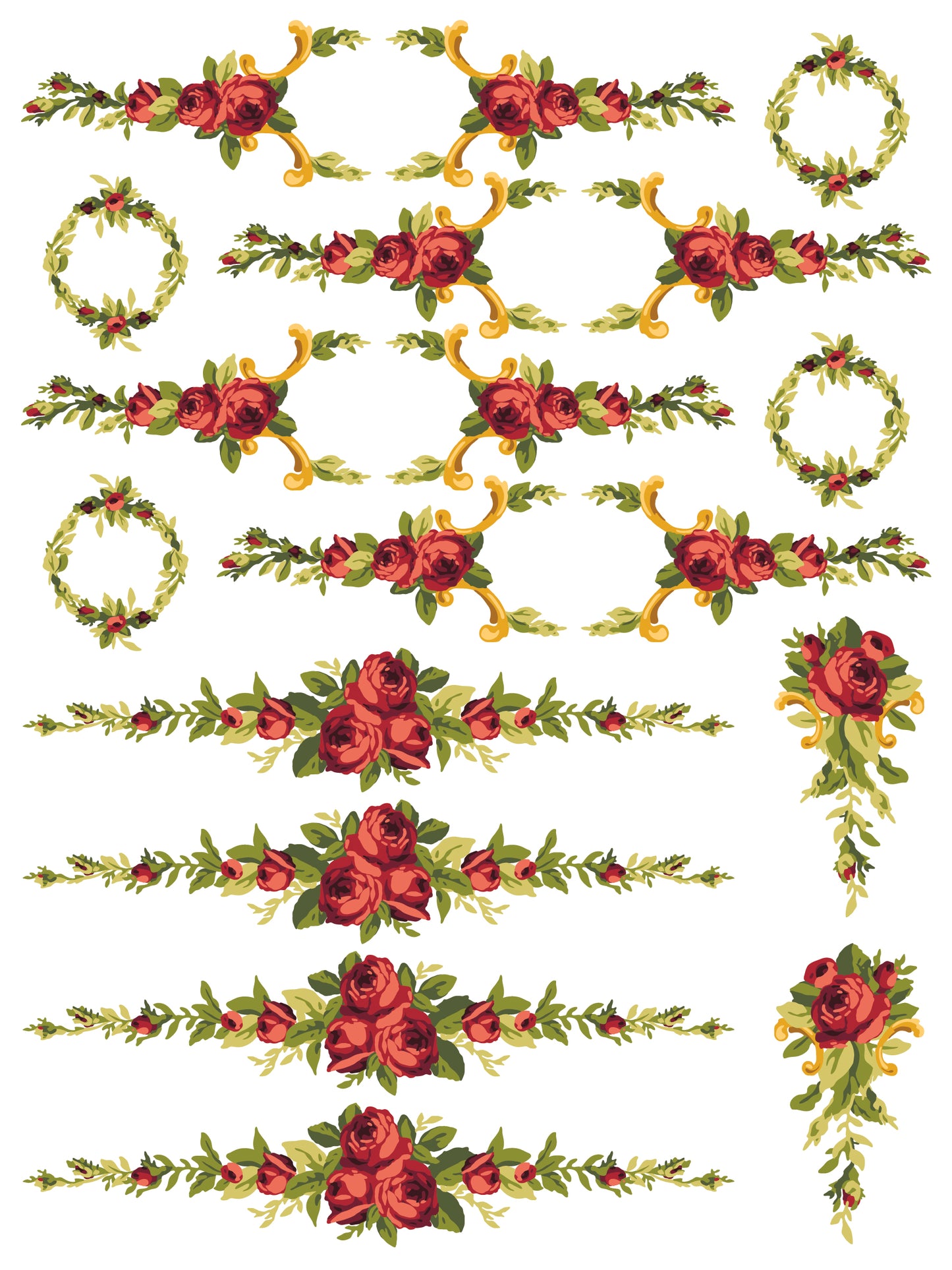 Petite Fleur Red IOD Paint Inlay 12x16 Pad™