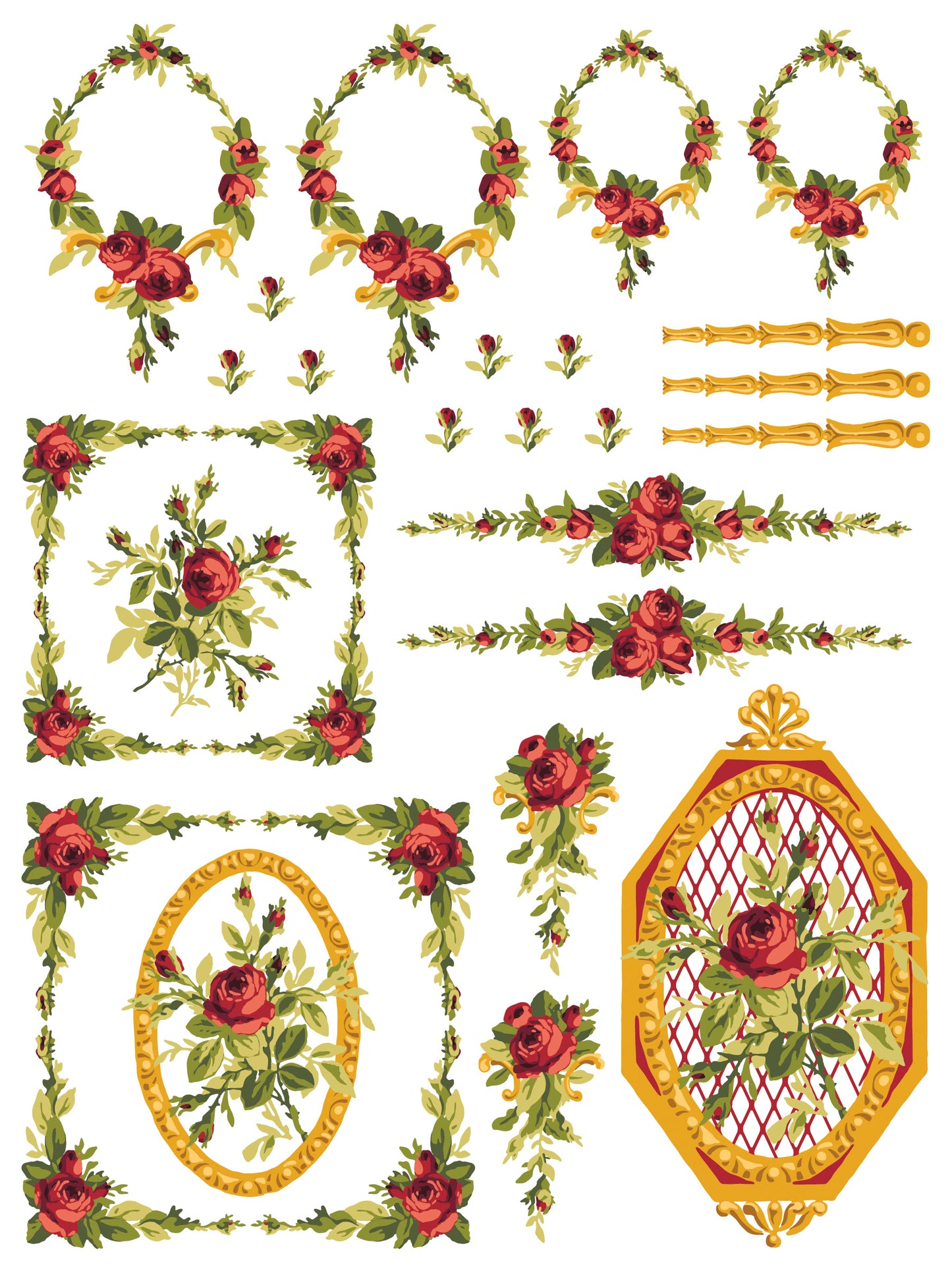 Petite Fleur Red IOD Paint Inlay 12x16 Pad™