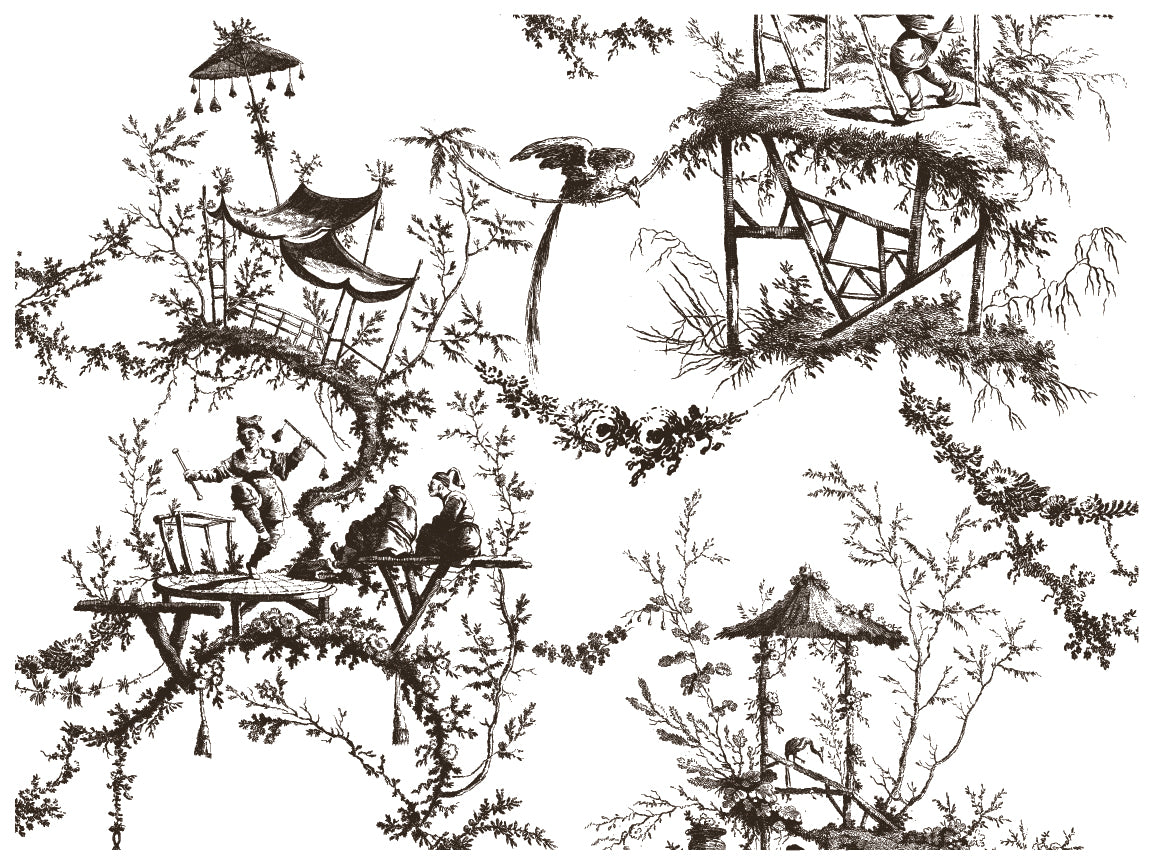 Petits Parasols Black IOD Paint Inlay 12x16 Pad
