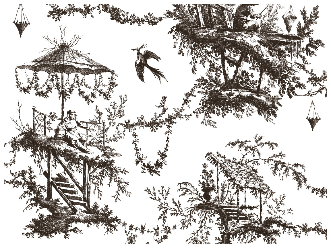 Petits Parasols Black IOD Paint Inlay 12x16 Pad