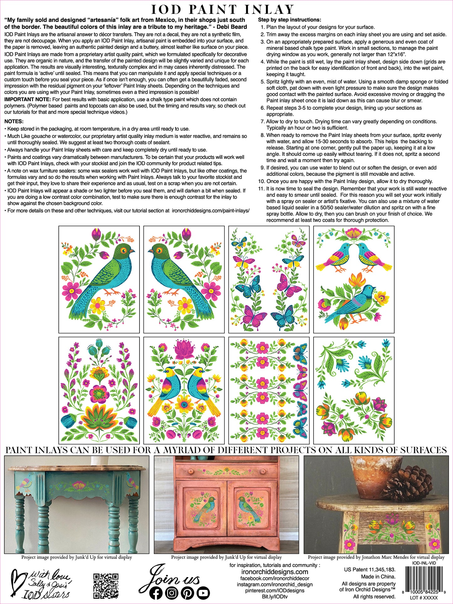 Vida Flora IOD Paint Inlay 12x16 Pad™