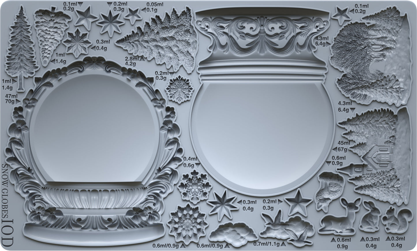 Snow Globes 6x10 IOD Mould™
