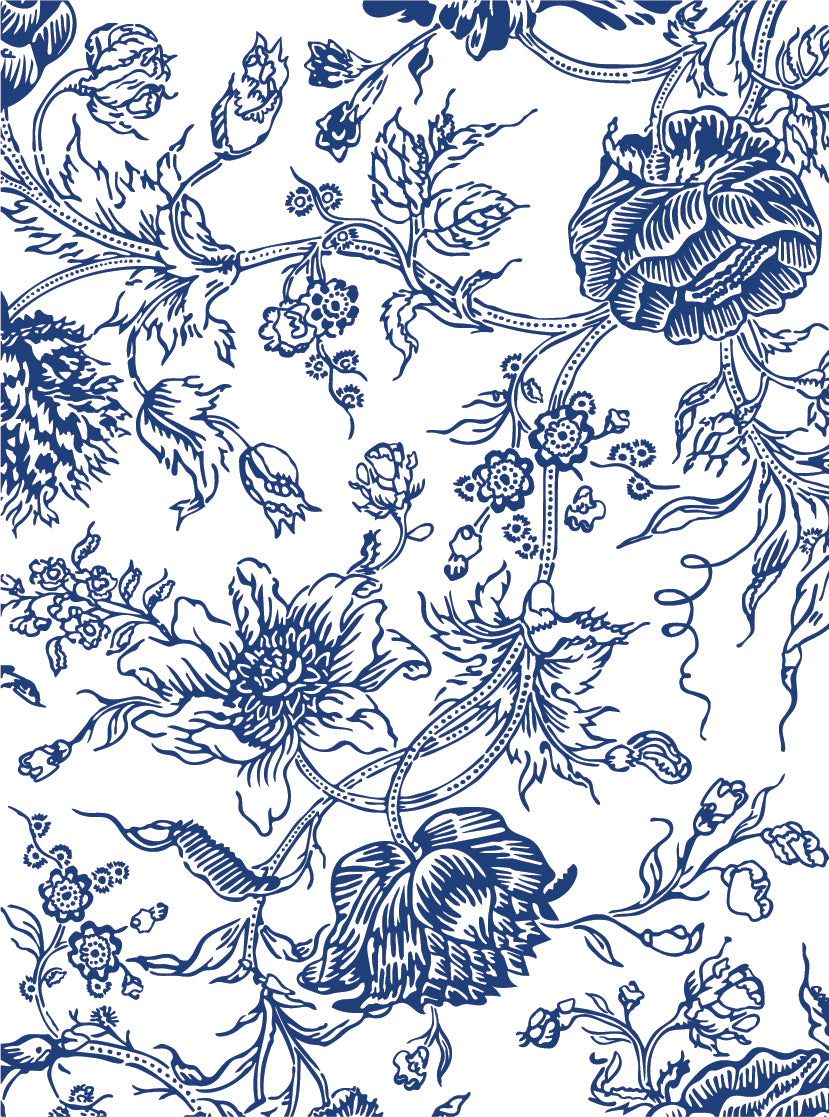 Indigo Floral IOD Paint Inlay 12x16 Pad