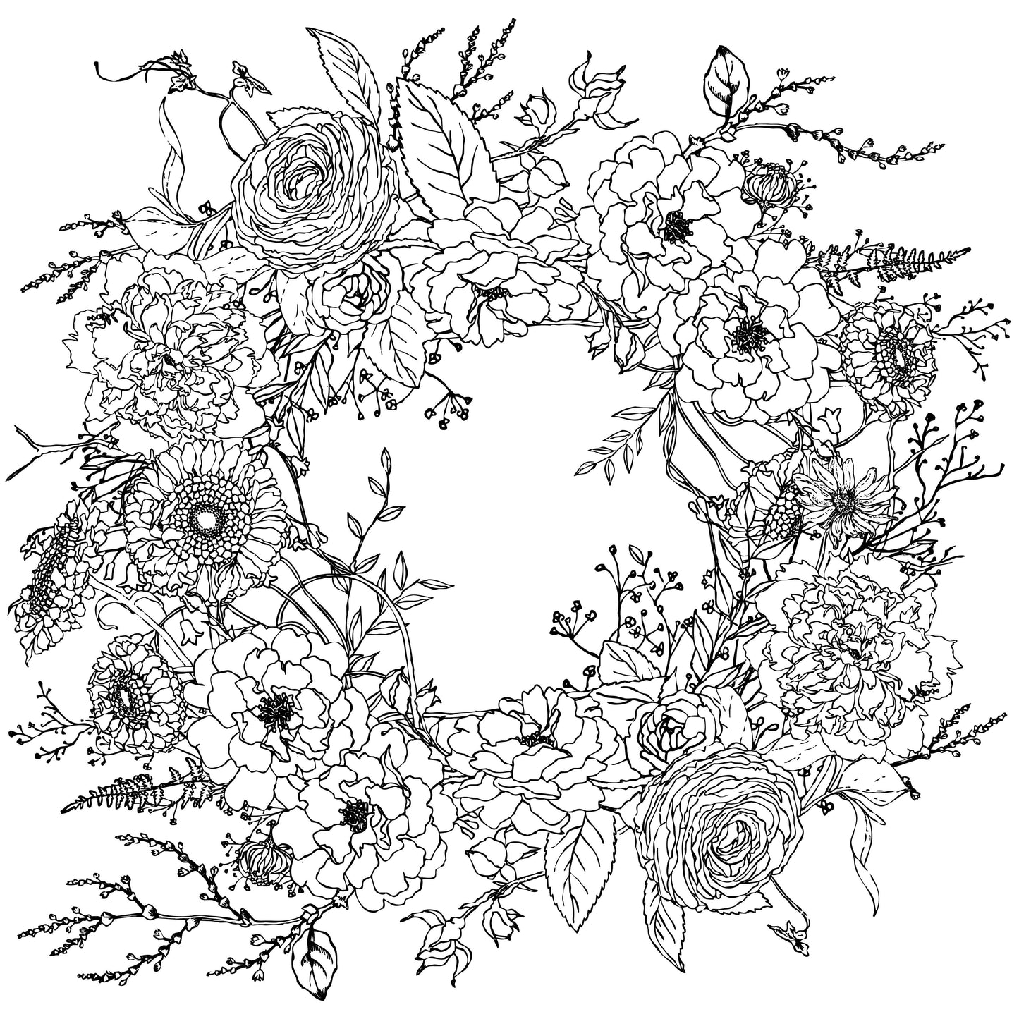 Winter's Song Wreath IOD Paintable Transfer 12x16 Pad