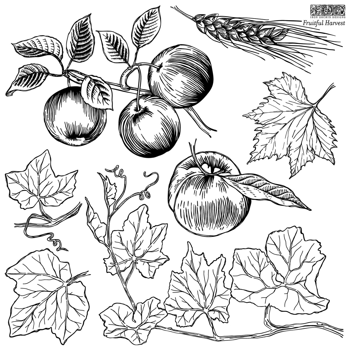 Fruitful Harvest 12x12 IOD Stamp