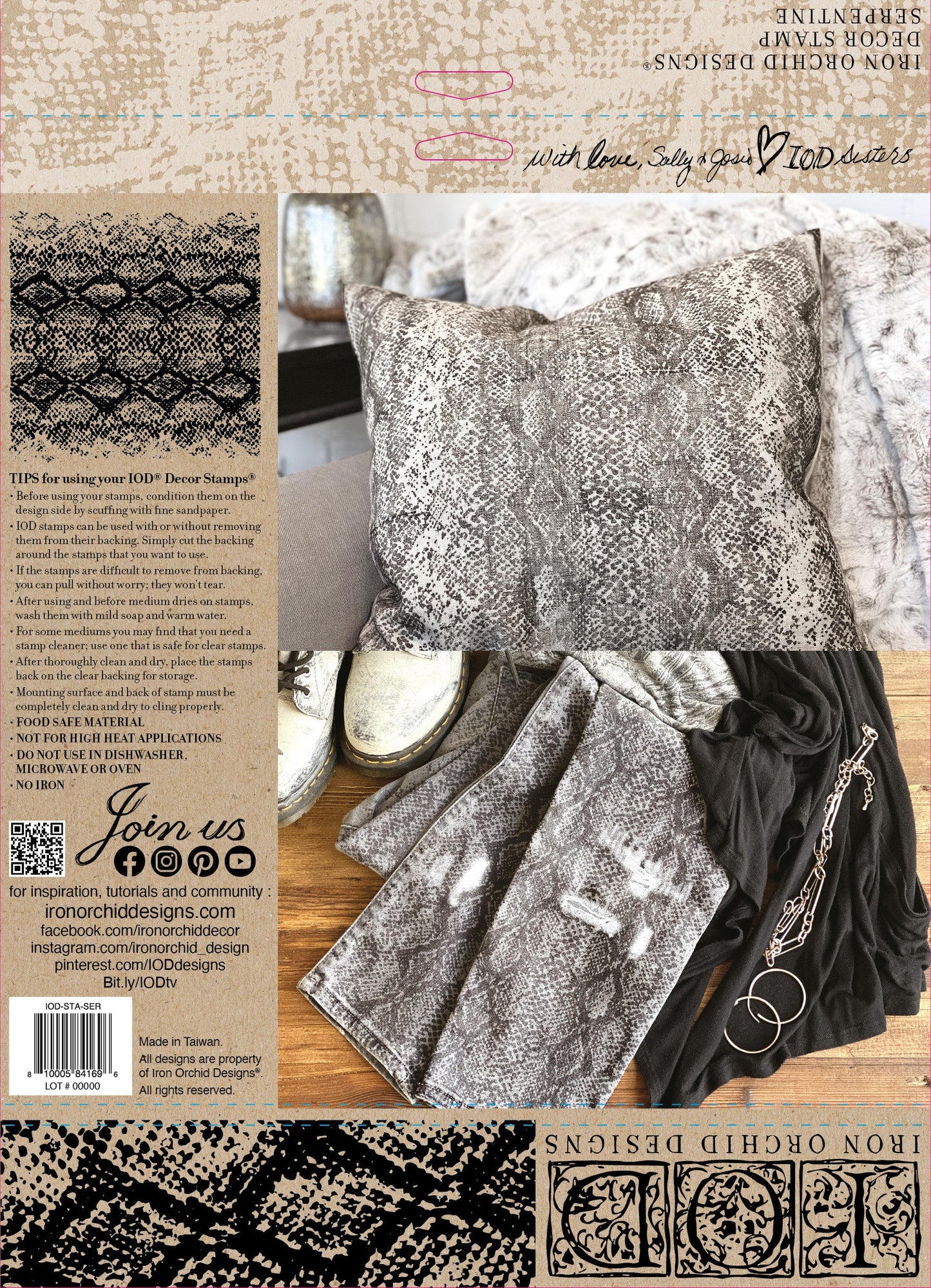 Serpentine 12x12 IOD Stamp