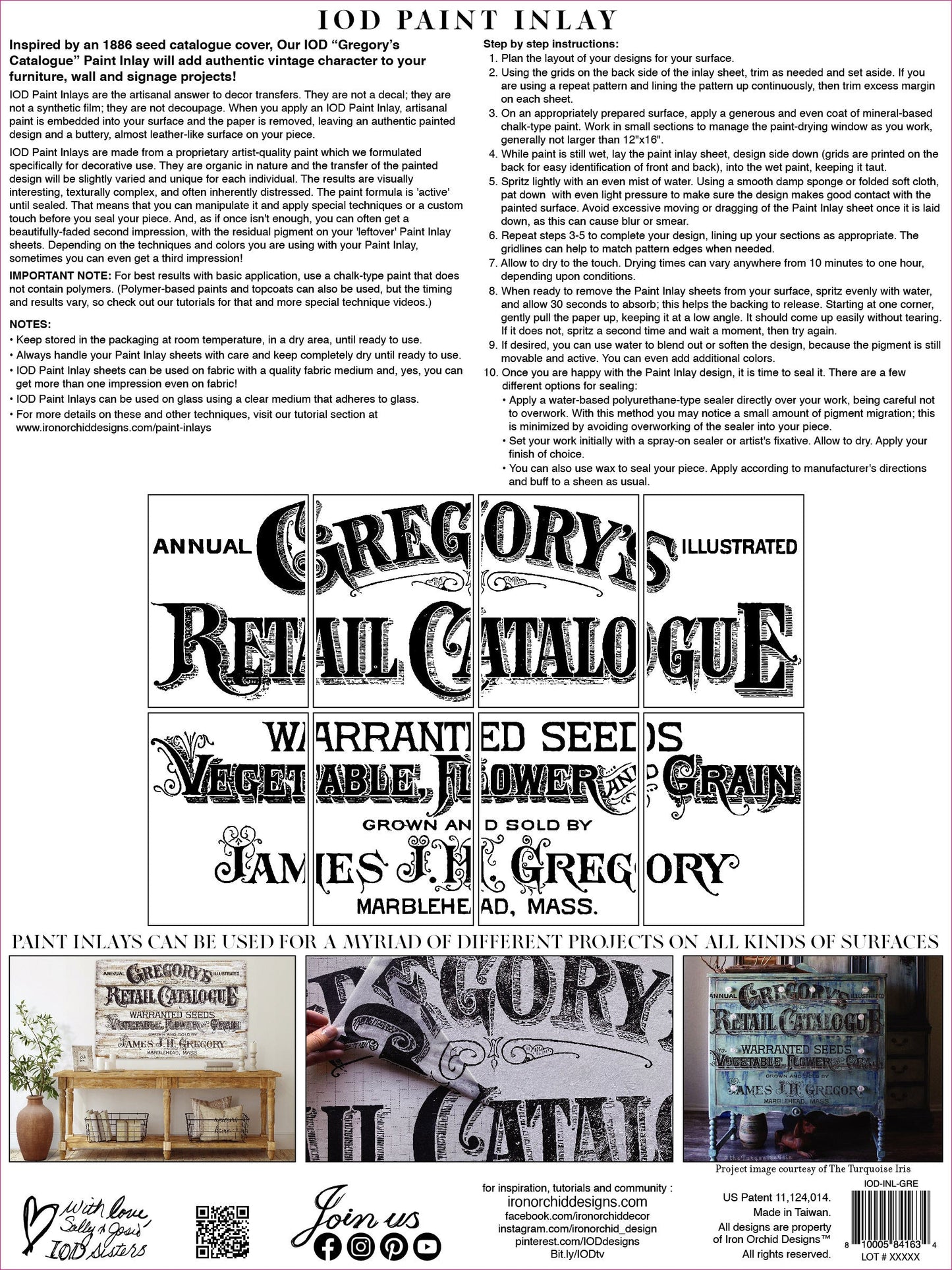 Gregory's Catalogue IOD Paint Inlay 12x16 Pad
