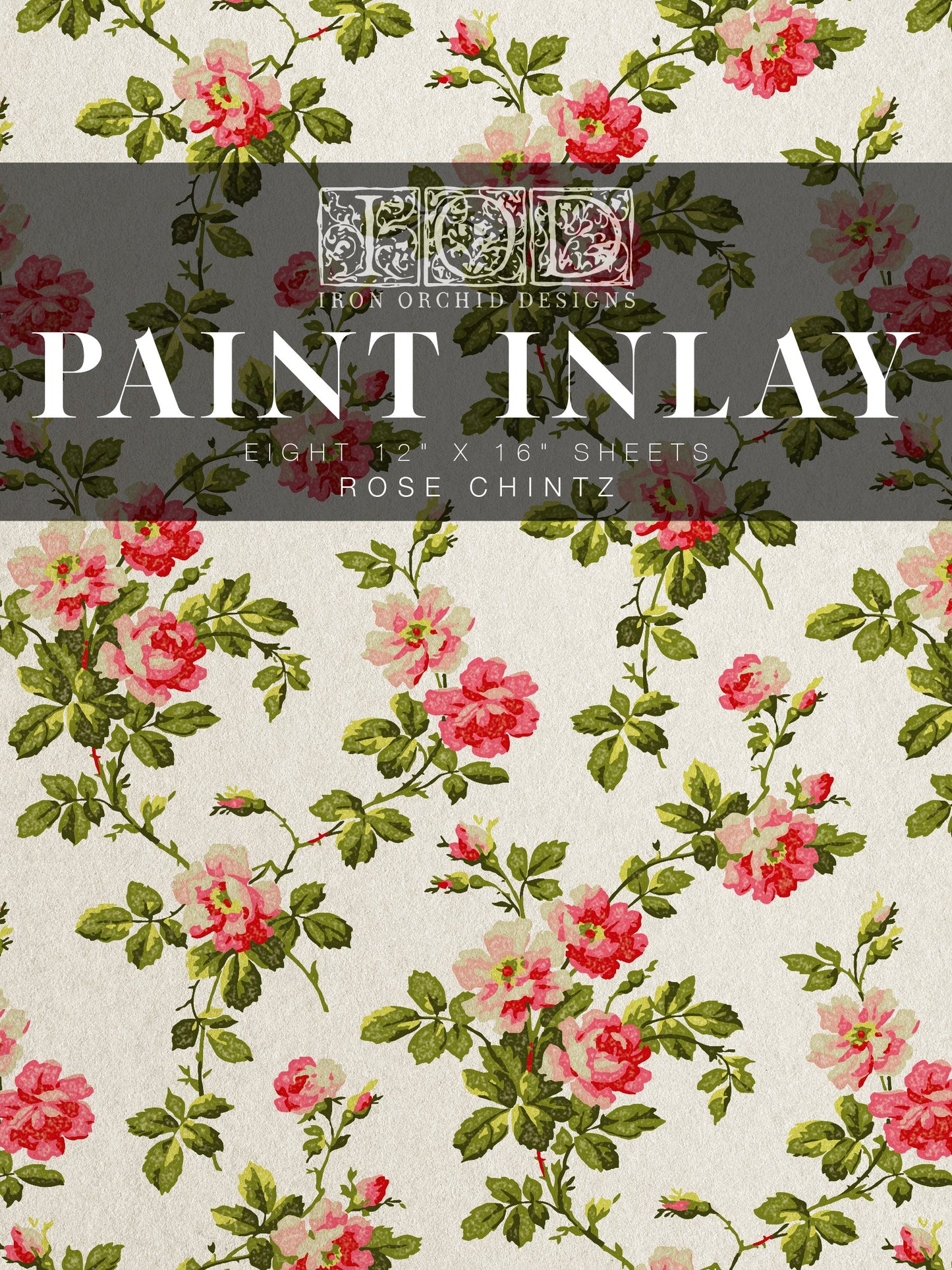 Rose Chintz IOD Paint Inlay 12x16 Pad