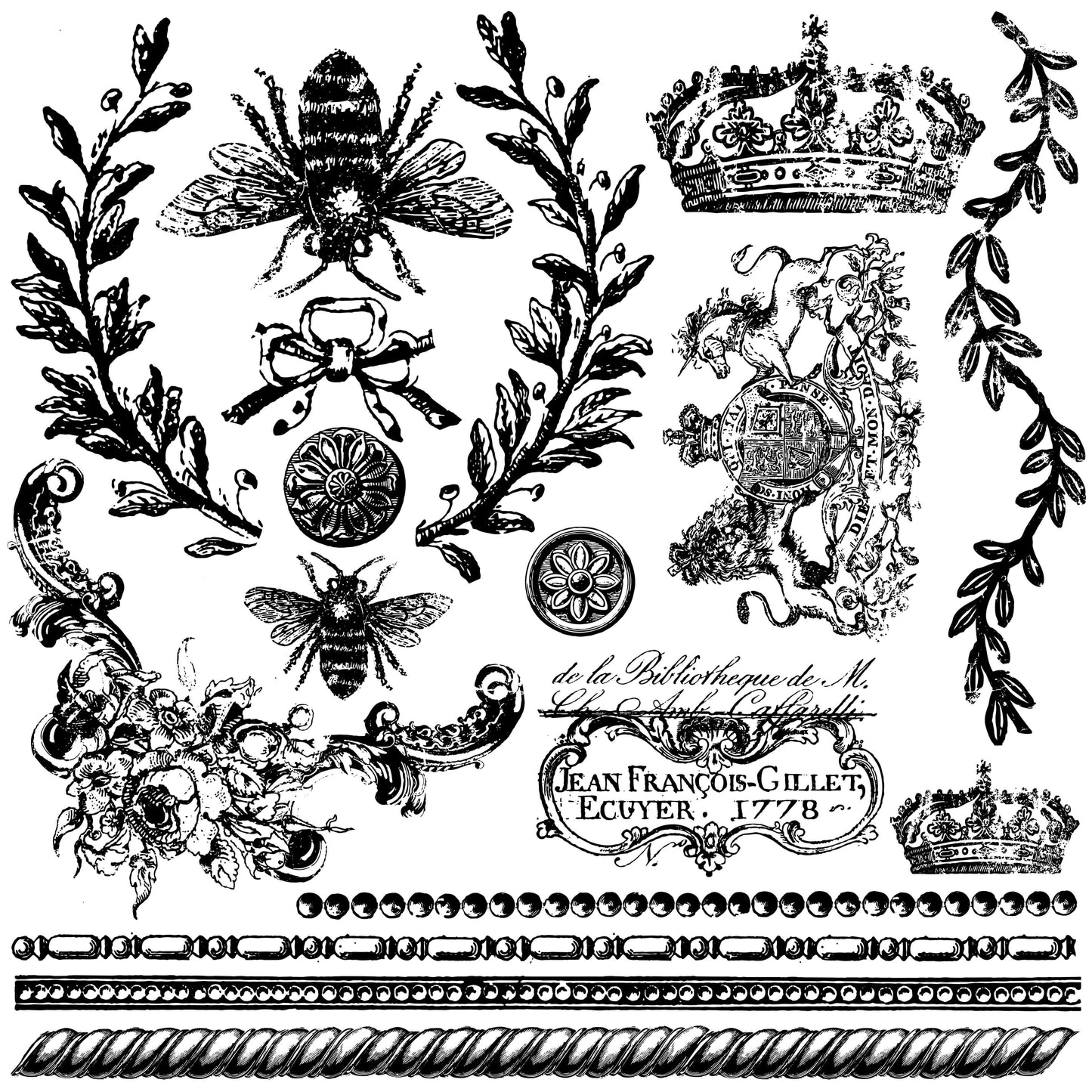Queen Bee 12x12 Decor Stamp