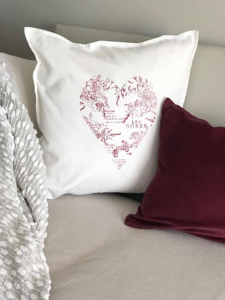 Valentine's Day Throw Pillow by Down the Vintage Lane