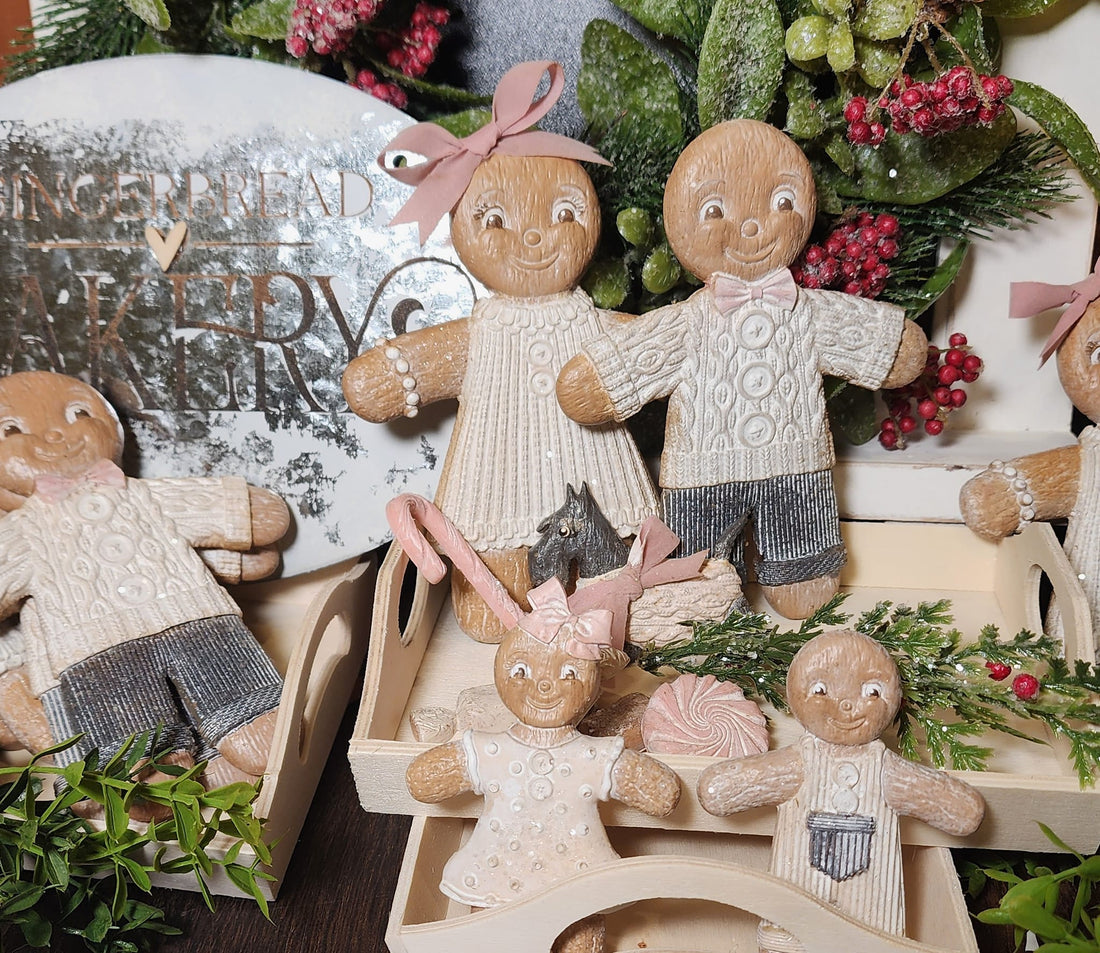 Adorable DIY Gingerbread Family for Holiday Decorations