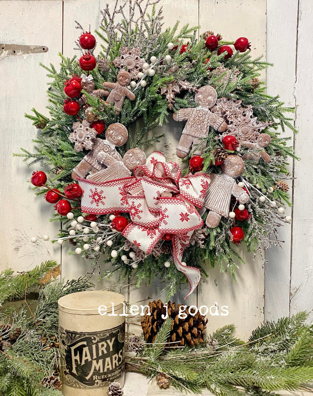 DIY Gingerbread Holiday Door Wreath with IOD Moulds