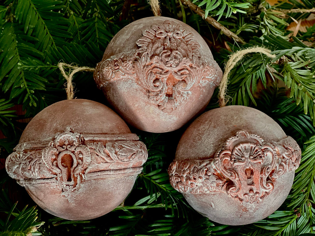 DIY Terracotta Bauble Ornaments with IOD Moulds