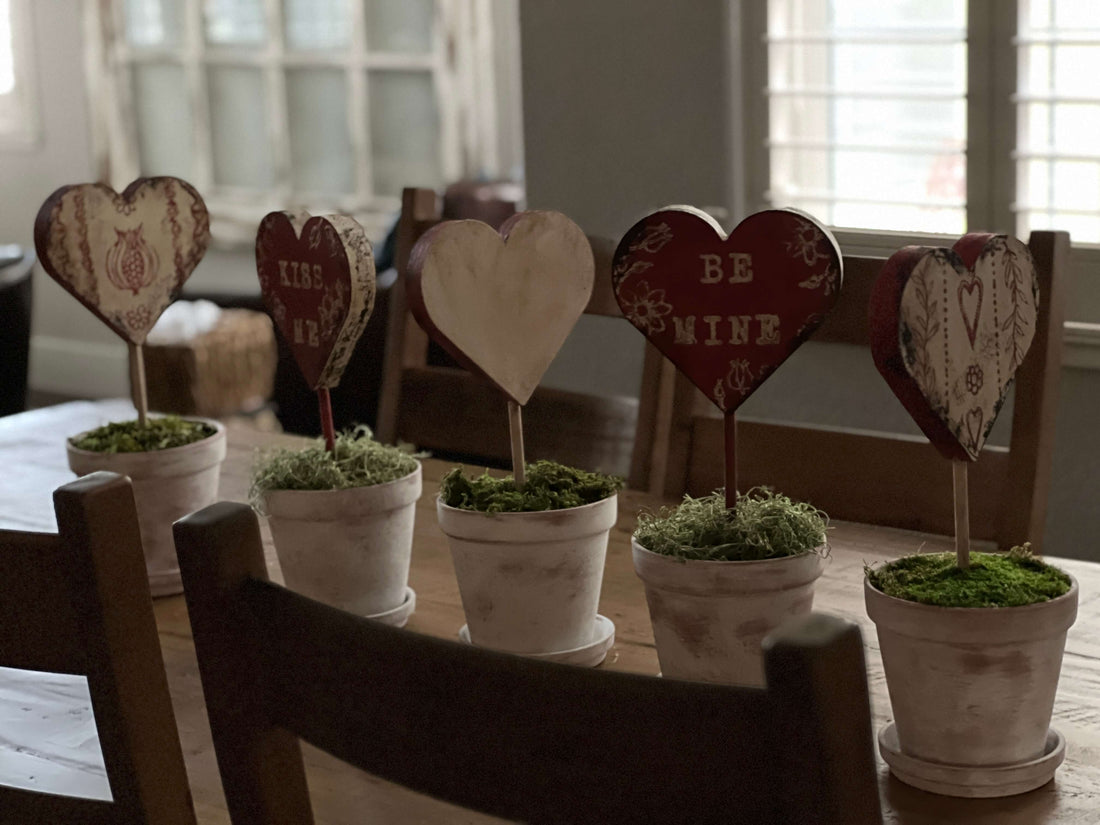 DIY Folk Art Valentine’s Day Pots