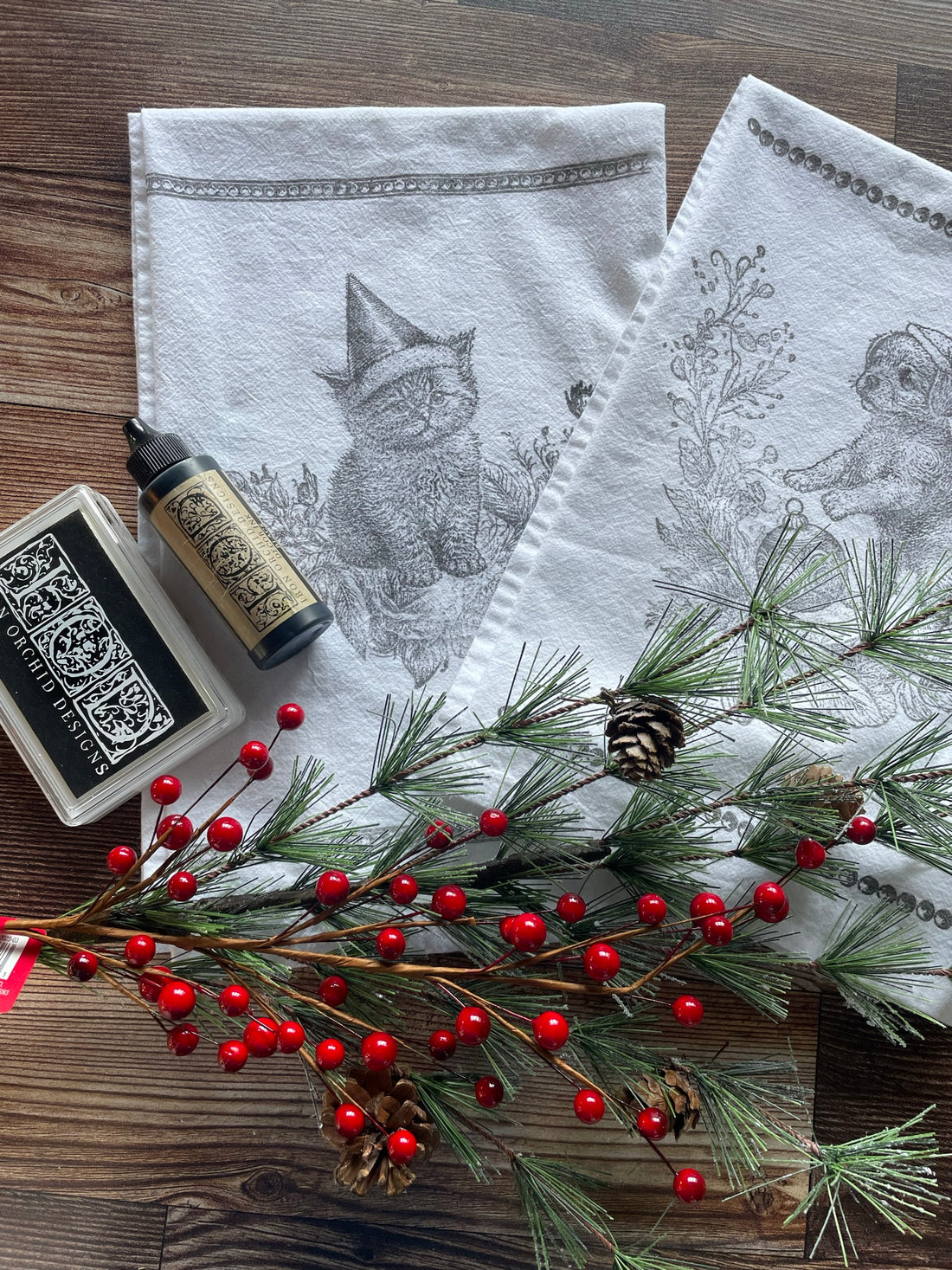 Crafting Tea Towels: Add Vintage Charm with Christmas Kitties and Pups