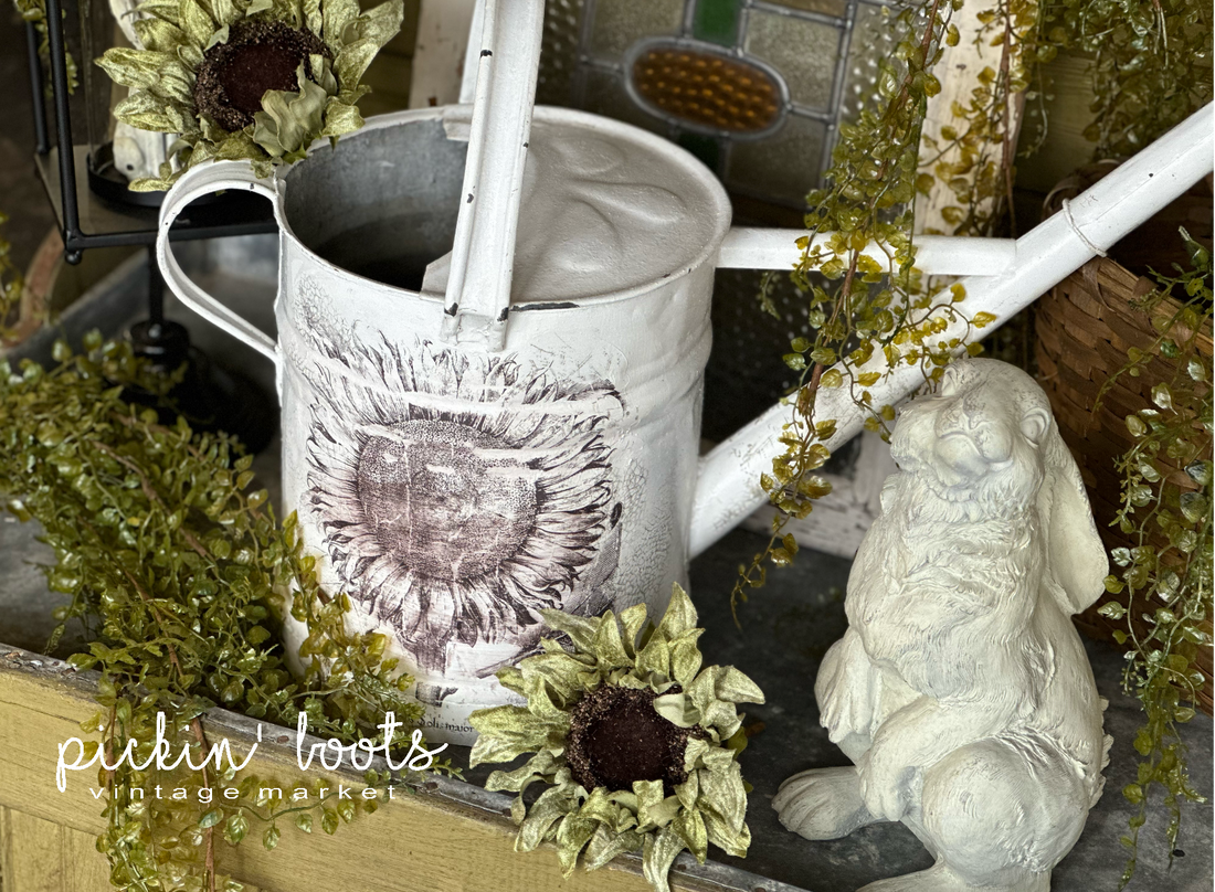 Watering Can Makeover with IOD Paint Inlay Melange Pinterest Pin Cover