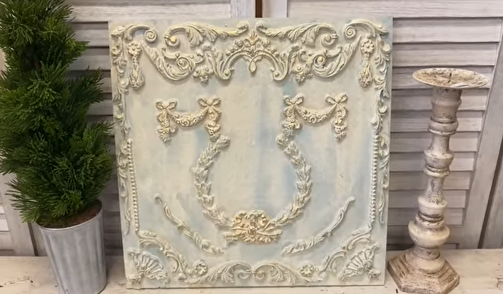 DIY Ornate French Wall Panel with IOD Moulds