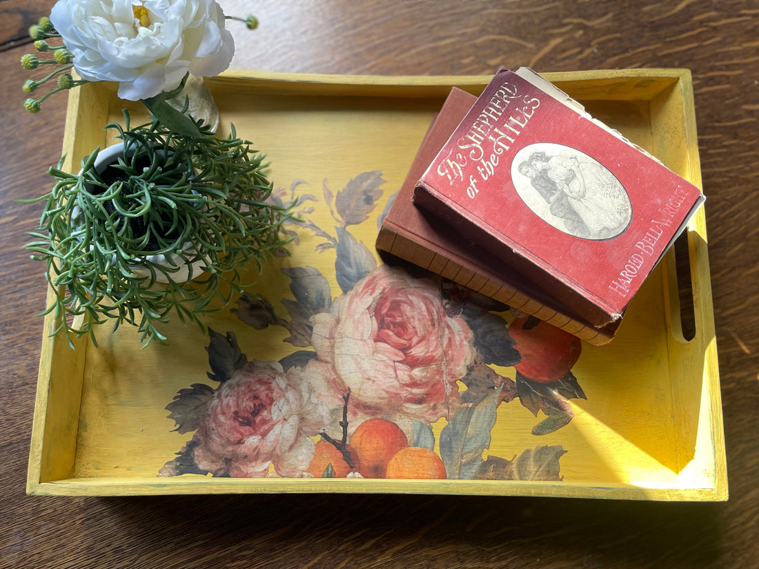 Wooden Tray with Joie Des Roses Transfer