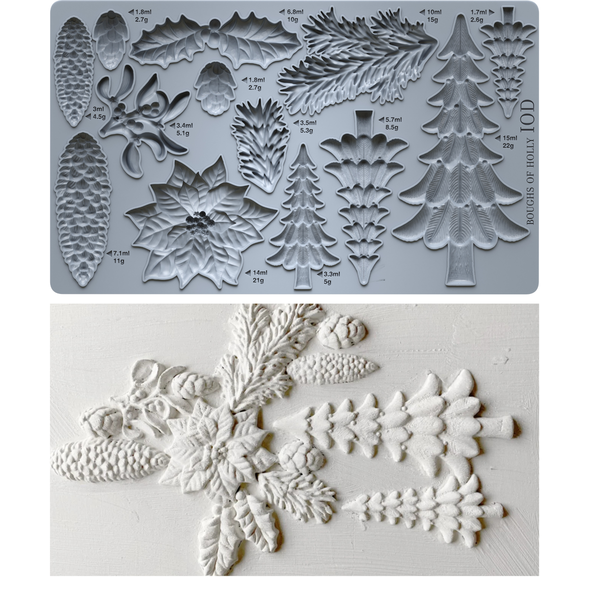 Boughs of Holly 6x10 Decor Moulds™
