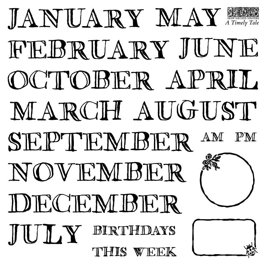 A Timely Tale 6x6 IOD Stamp