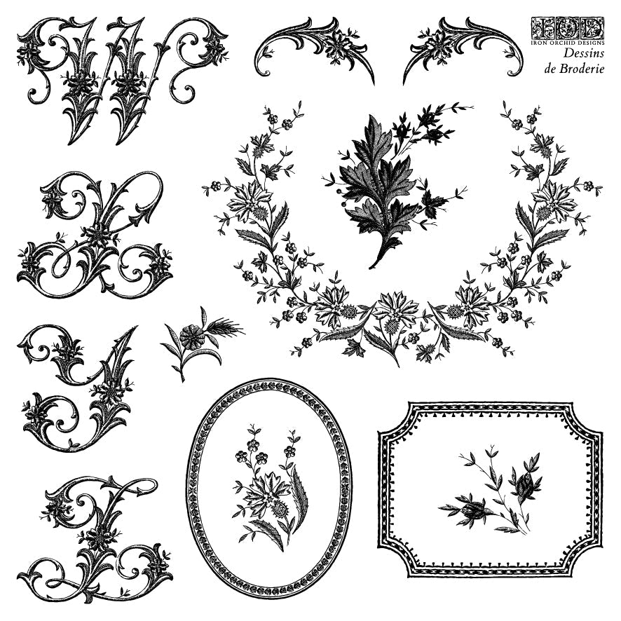 Dessins de Broderie Labels 6x6 IOD Stamp™