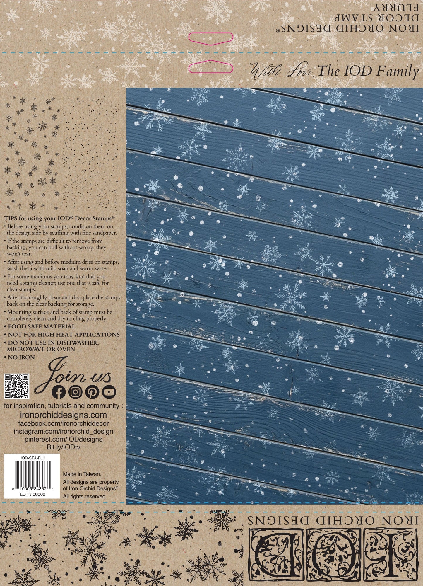 Flurry 12x12 IOD Stamp