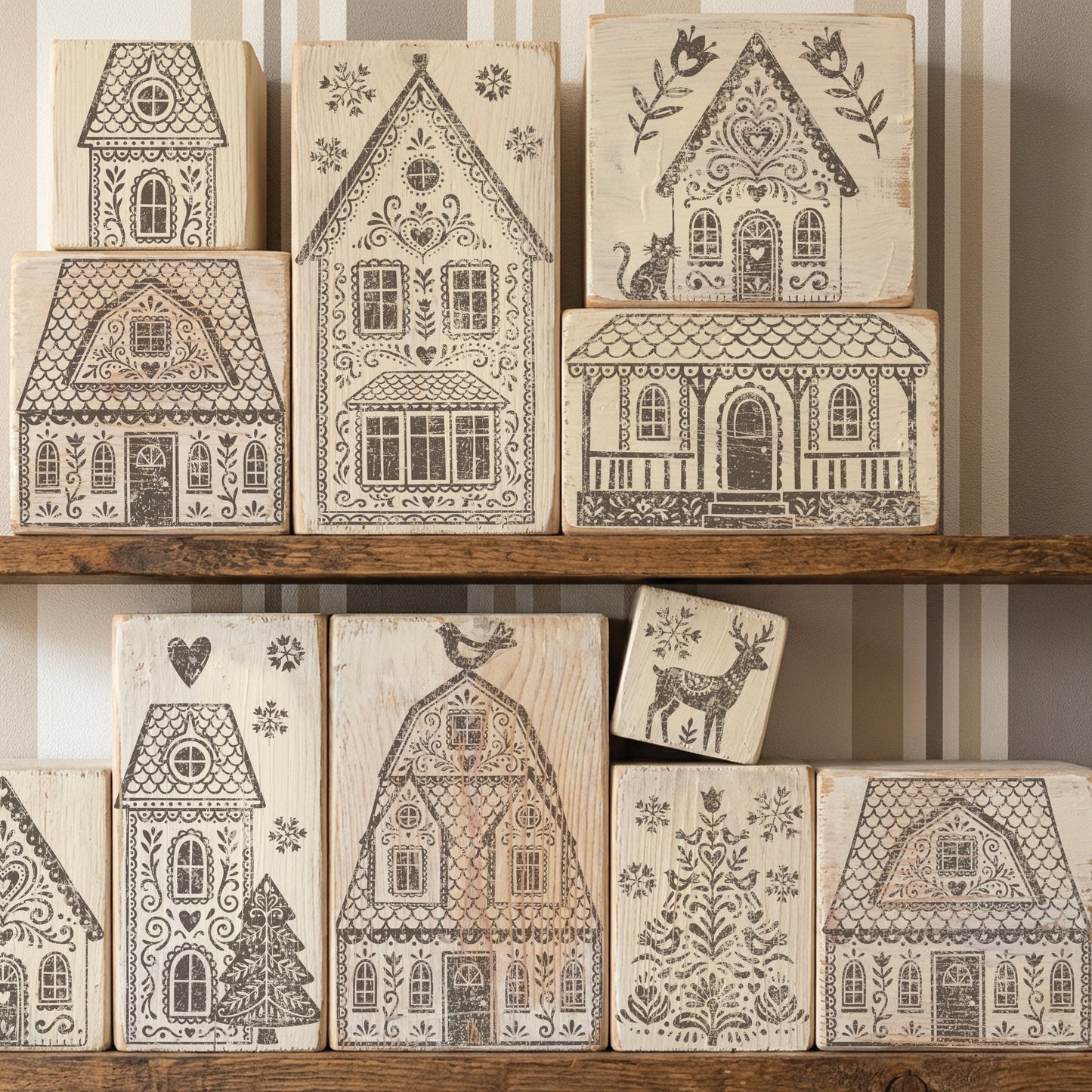 Gingerbread Lane 12x12 IOD Stamp