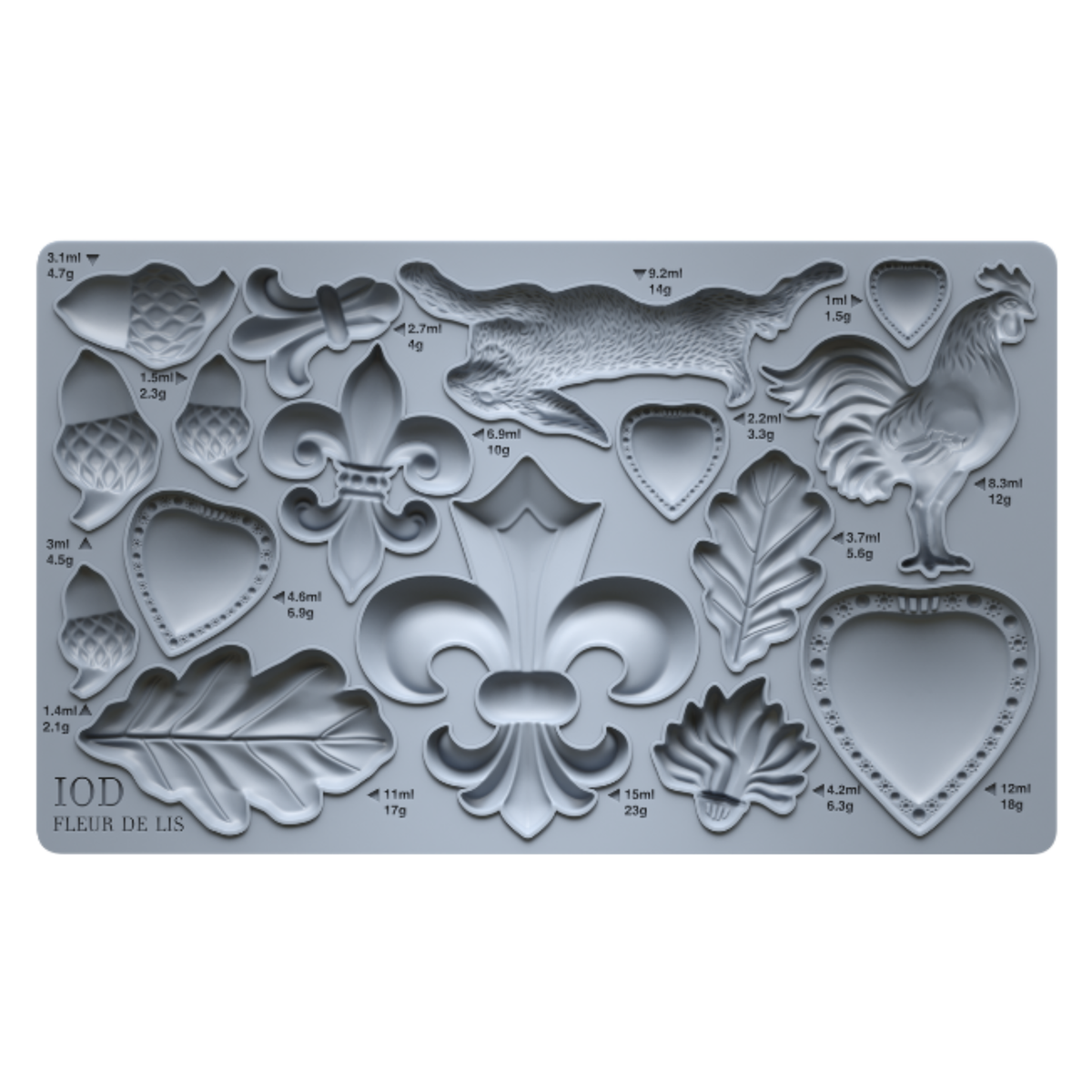 Fleur de Lis 6X10 IOD Mould