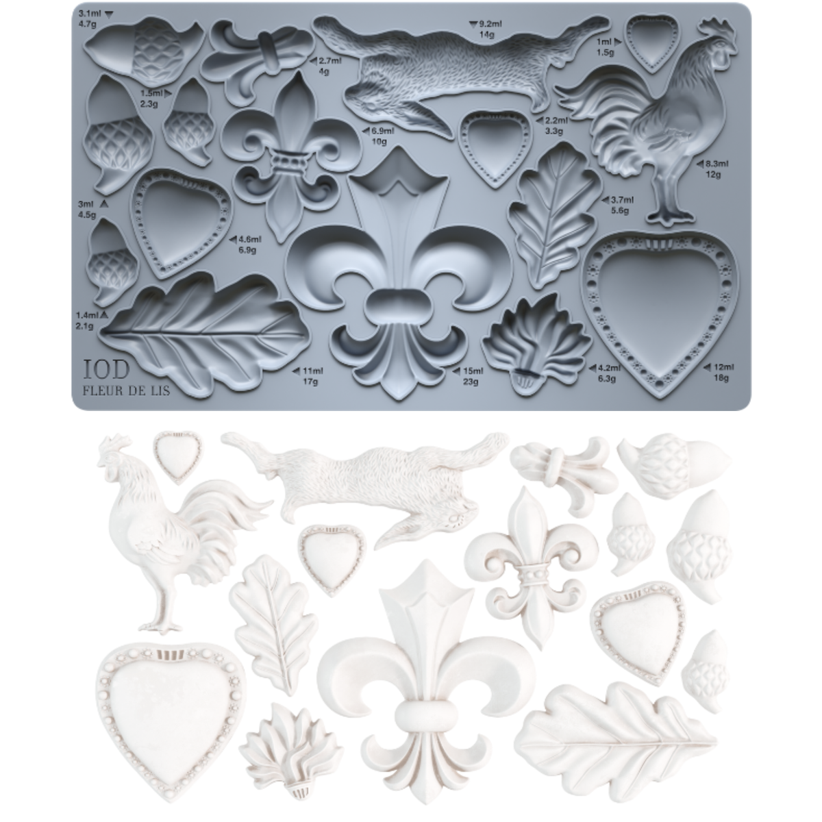Fleur de Lis 6X10 IOD Mould