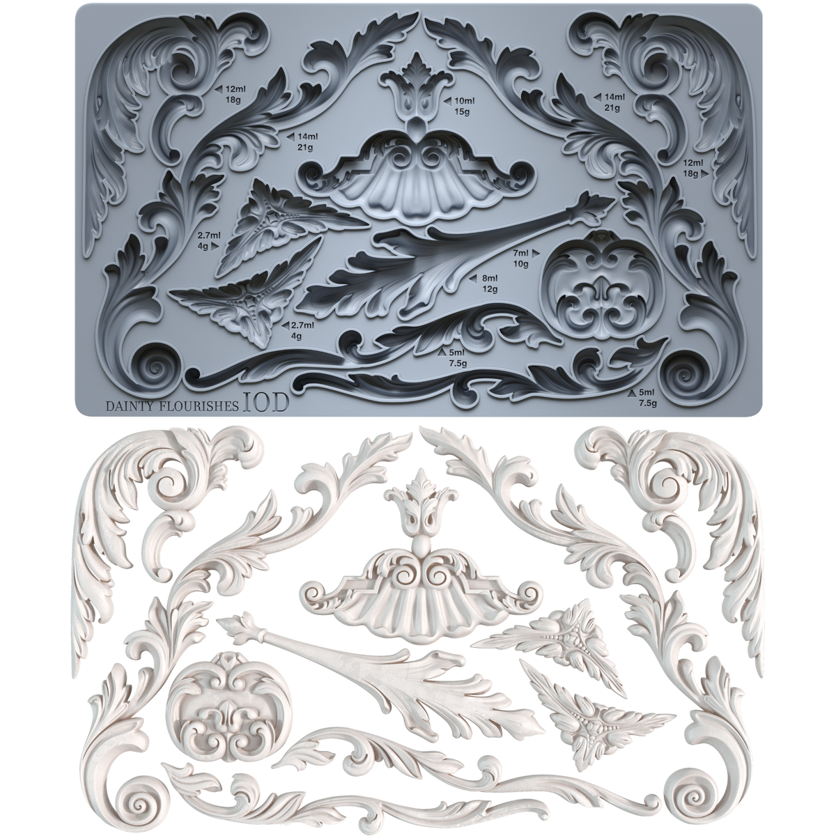 Dainty Flourishes 6X10 IOD Mould