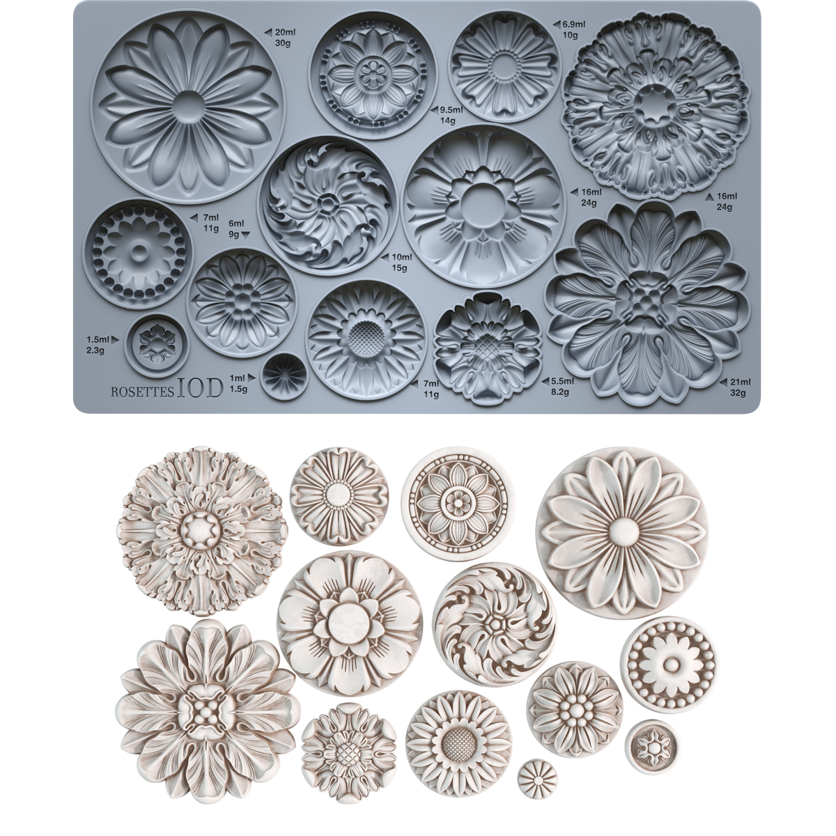 Rosettes 6X10 IOD Mould