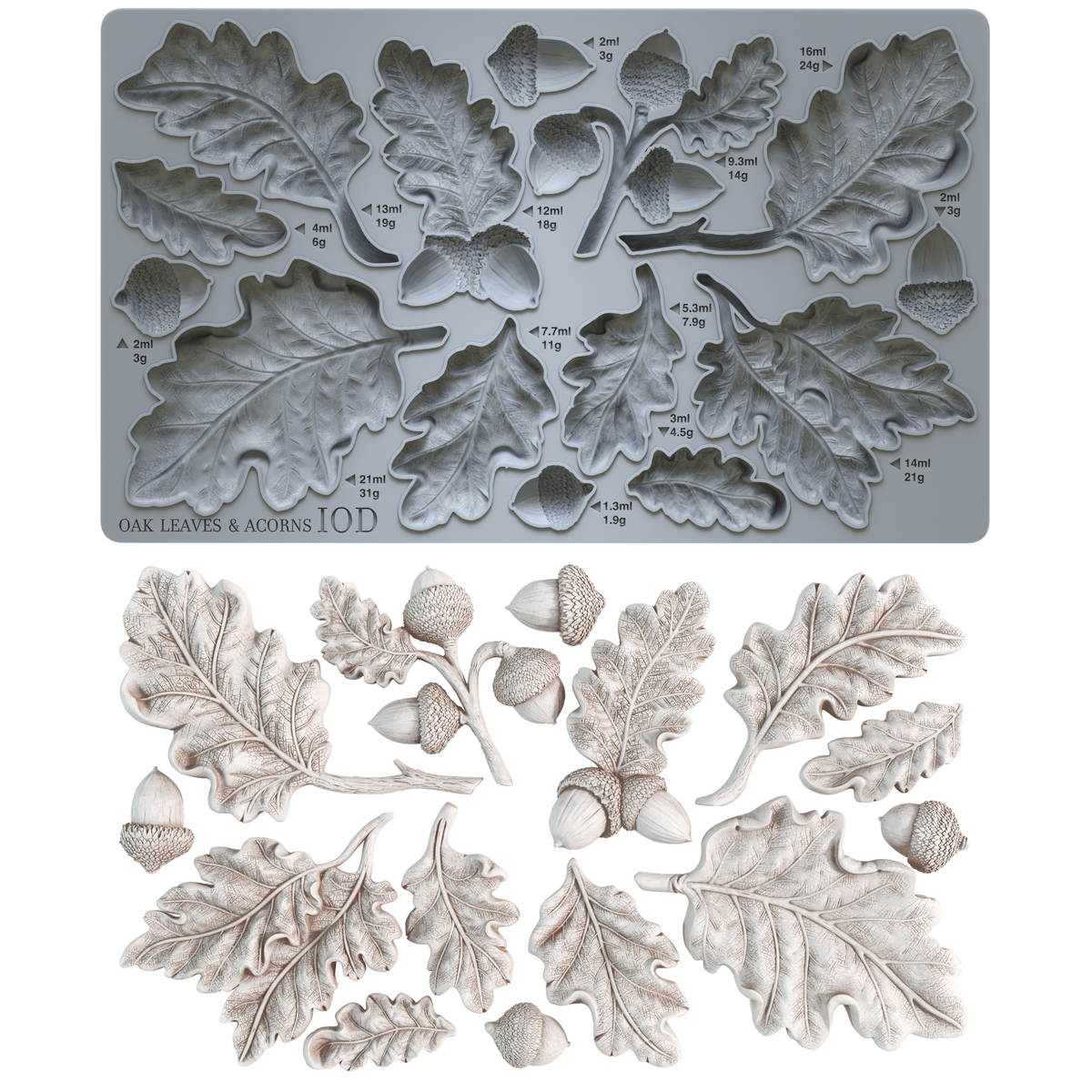 Oak Leaves & Acorns 6x10 IOD Mould™