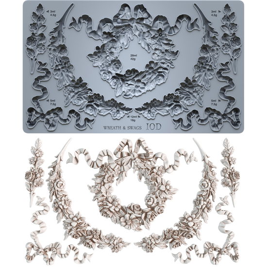 Patchwork Swags Wreath & Swags 6x10 IOD Mould – IOD Public