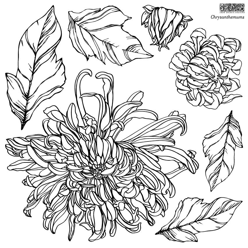 Chrysanthemum 12x12 IOD Stamp